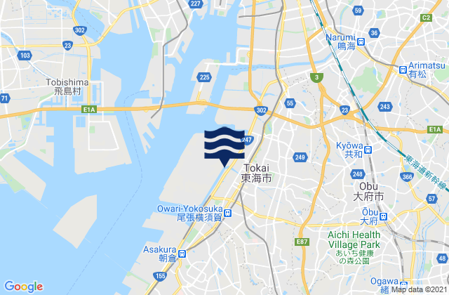 Tōkai-shi, Japanの潮見表地図