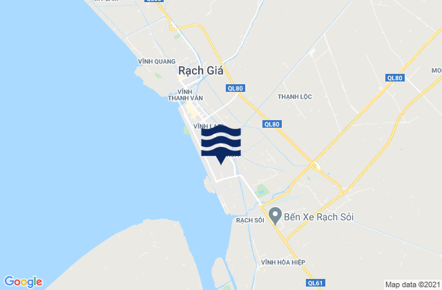 Tỉnh Kiến Giang, Vietnamの潮見表地図