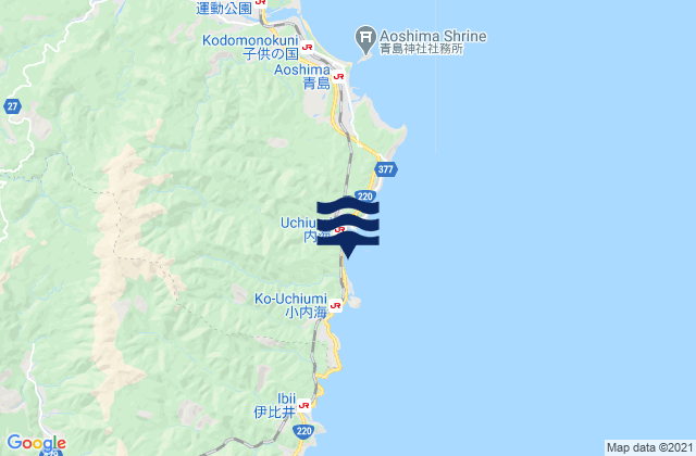 Uchiumi, Japanの潮見表地図