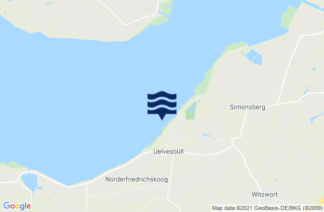 Uelvesbüll, Germanyの潮見表地図
