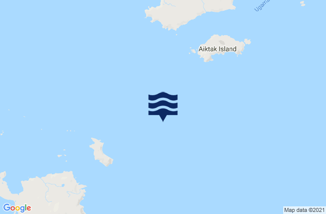 Ugamak Strait off Kaligagan Island, United Statesの潮見表地図