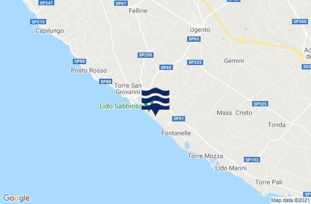 Ugento, Italyの潮見表地図