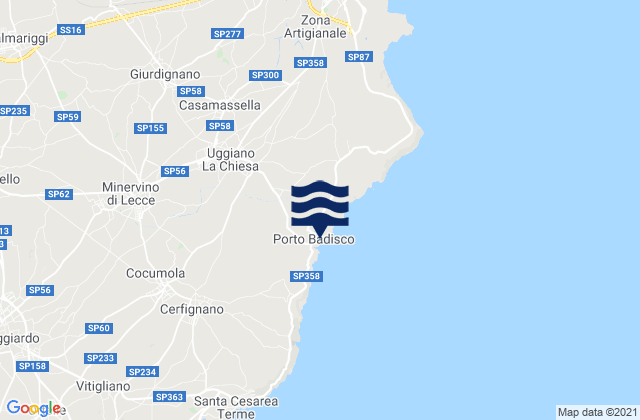 Uggiano la Chiesa, Italyの潮見表地図
