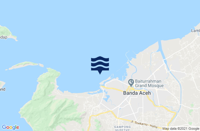 Uleelheue, Indonesiaの潮見表地図