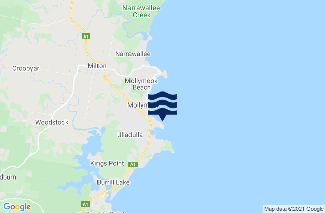 Ulladulla Harbour, Australiaの潮見表地図