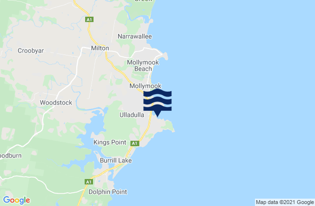 Ulladulla, Australiaの潮見表地図