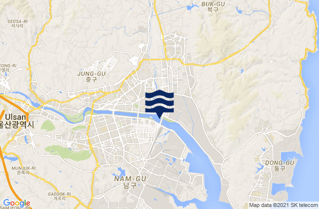 Ulsan, South Koreaの潮見表地図