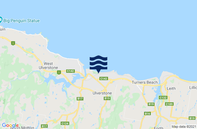 Ulverstone, Australiaの潮見表地図