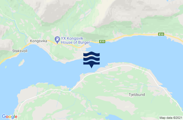 Ulvik, Norwayの潮見表地図