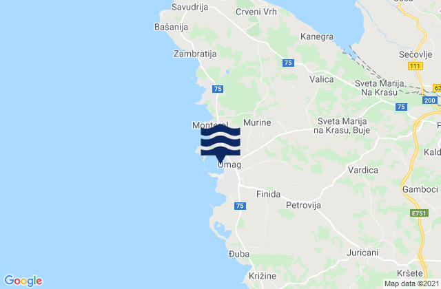 Umag, Croatiaの潮見表地図