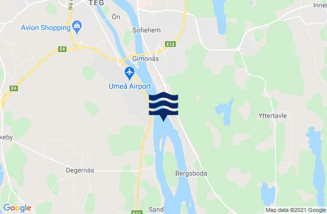 Umeå, Swedenの潮見表地図