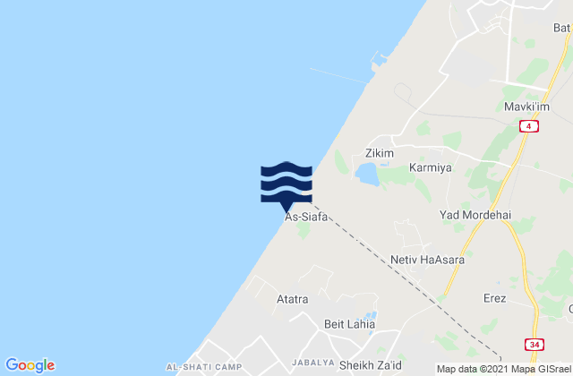 Umm an Naşr, Palestinian Territoryの潮見表地図
