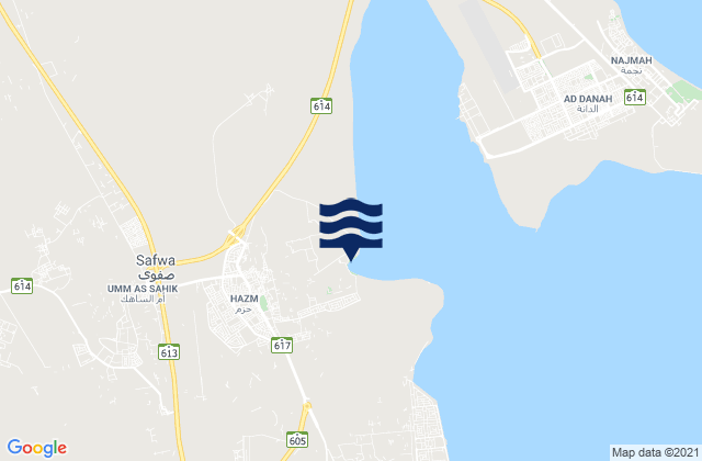 Umm as Sāhik, Saudi Arabiaの潮見表地図