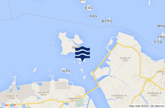 Umo-do, South Koreaの潮見表地図