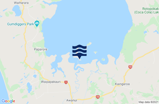 Unahi, New Zealandの潮見表地図