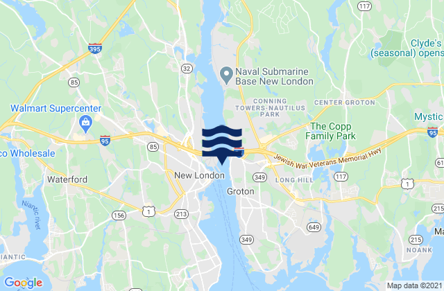 Uncasville, United Statesの潮見表地図
