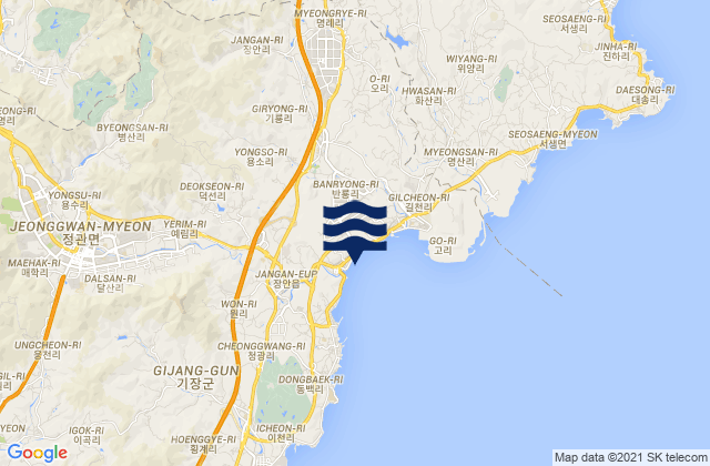 Ungsang, South Koreaの潮見表地図