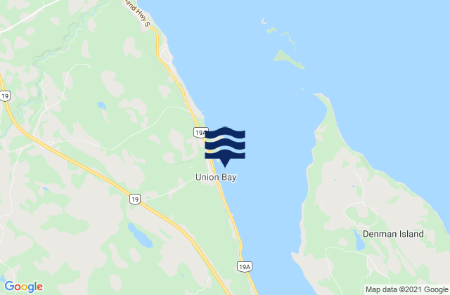 Union Bay, Canadaの潮見表地図