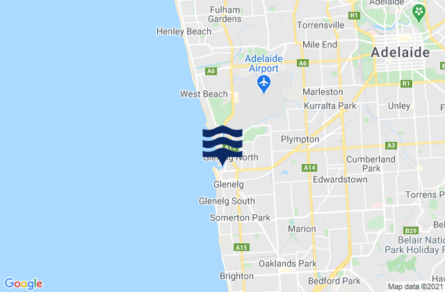 Unley, Australiaの潮見表地図