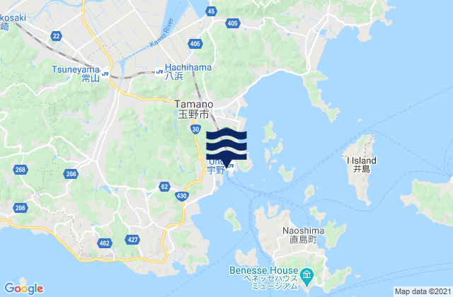 Uno, Japanの潮見表地図