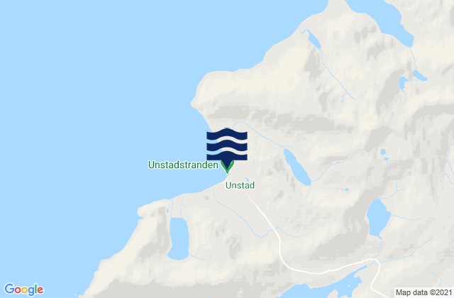 Unstad Beach, Norwayの潮見表地図