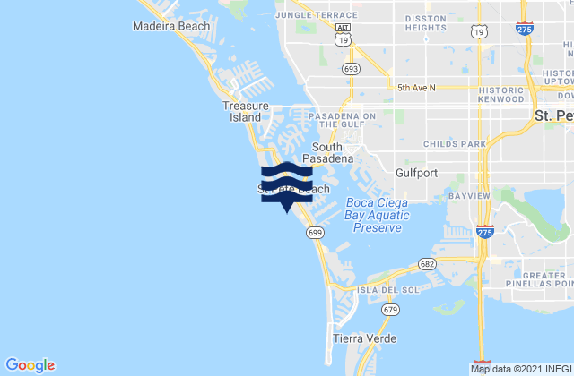 Upham Beach, United Statesの潮見表地図