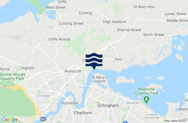 Upnor, United Kingdomの潮見表地図