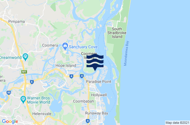 Upper Coomera, Australiaの潮見表地図