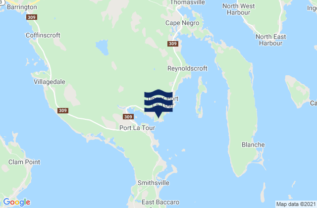Upper Port La Tour, Canadaの潮見表地図