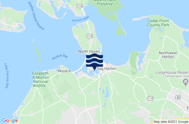 Upper Sag Harbor Cove, United Statesの潮見表地図