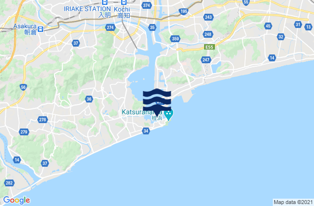 Urado Ko, Japanの潮見表地図