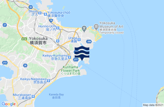 Uraga Ko, Japanの潮見表地図