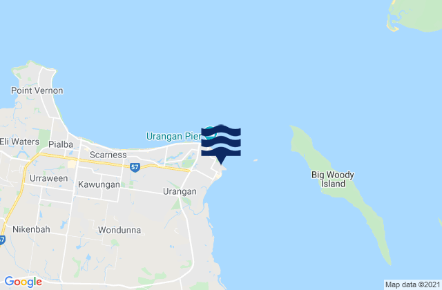 Urangan, Australiaの潮見表地図