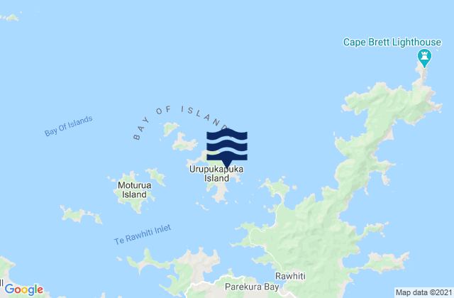 Urupukapuka, New Zealandの潮見表地図
