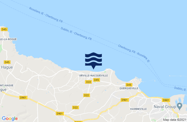 Urville-Nacqueville, Franceの潮見表地図