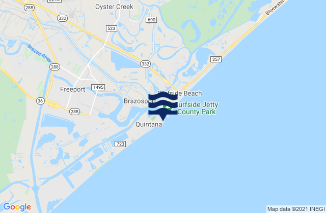 Uscg Freeport, United Statesの潮見表地図