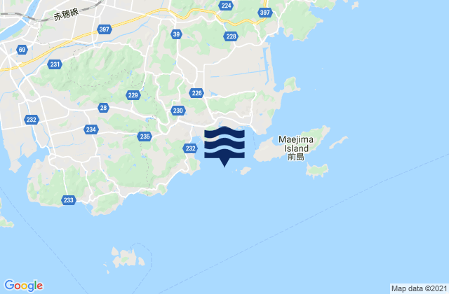 Ushimado Ko, Japanの潮見表地図