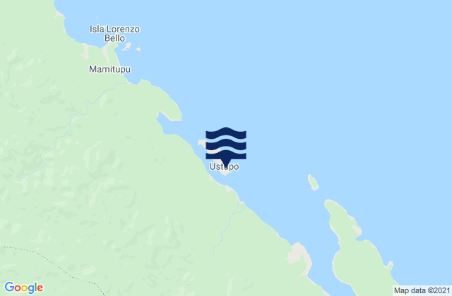 Ustupo, Panamaの潮見表地図
