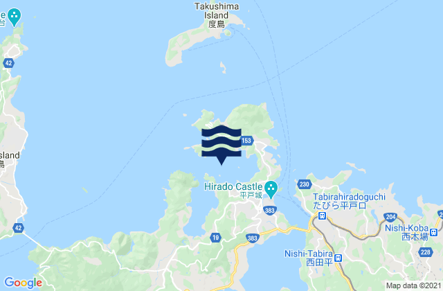 Usuka Wan Hirado Shima, Japanの潮見表地図
