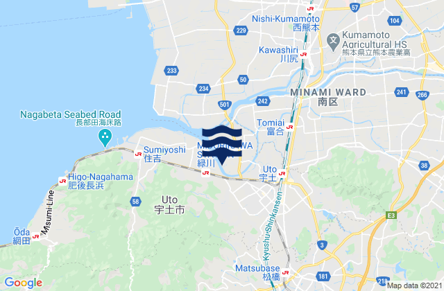 Uto, Japanの潮見表地図