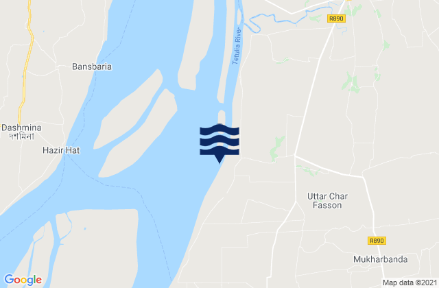 Uttar Char Fasson, Bangladeshの潮見表地図