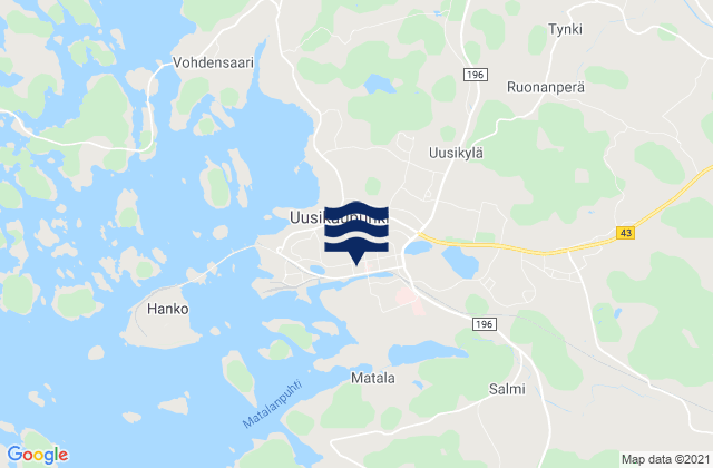 Uusikaupunki, Finlandの潮見表地図