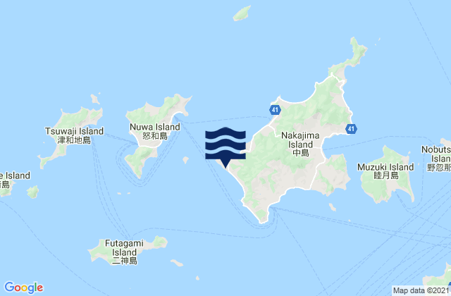 Uwama, Japanの潮見表地図