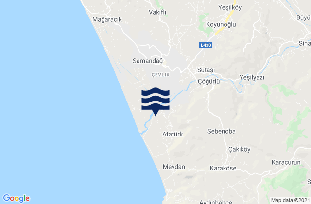 Uzunbağ, Turkeyの潮見表地図