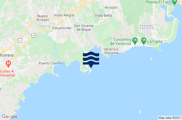 Vacamonte, Panamaの潮見表地図