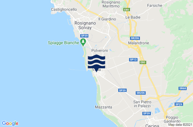 Vada, Italyの潮見表地図