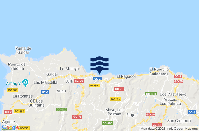 Vagabundo, Spainの潮見表地図