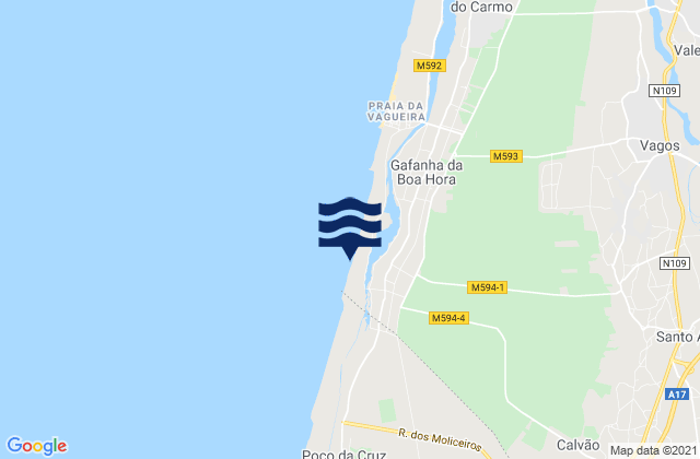 Vagos, Portugalの潮見表地図
