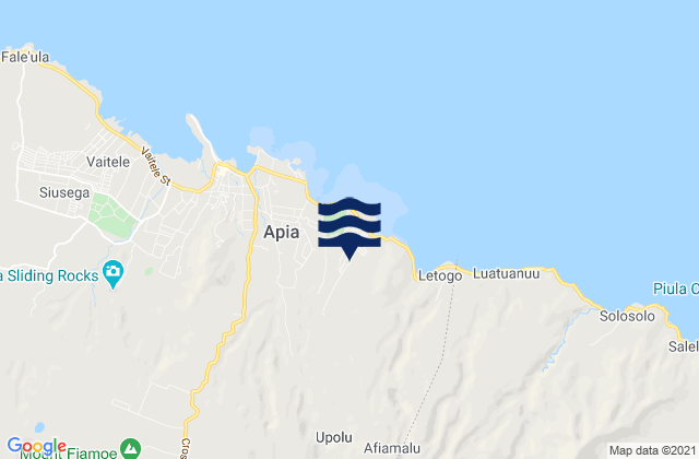 Vaimauga West, Samoaの潮見表地図