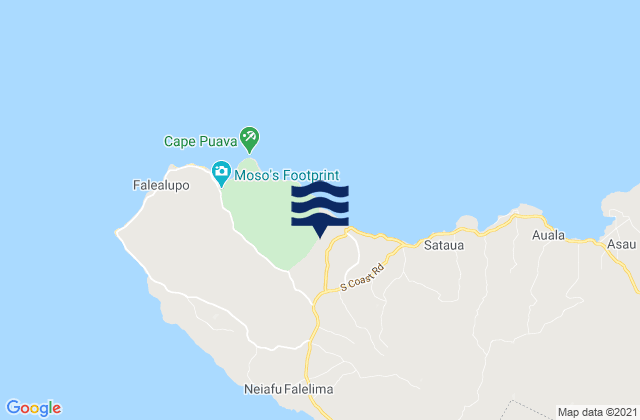 Vaisigano, Samoaの潮見表地図